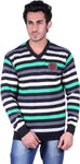 AUSTIN WOOD Striped V-neck Casual Men's Sweater