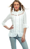 Ozel Studio Casual 3/4 Sleeve Solid Women's Top