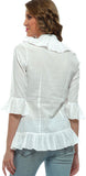 Ozel Studio Casual 3/4 Sleeve Solid Women's Top