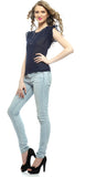 Ozel Studio Casual Sleeveless Solid Women's Top