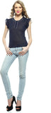 Ozel Studio Casual Sleeveless Solid Women's Top