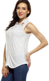Ozel Studio Casual Sleeveless Solid Women's Top