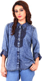 Concepts Women's Embroidered Casual Denim Shirt