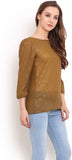 Trend Arrest Casual 3/4 Sleeve Solid Women's Top