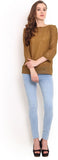 Trend Arrest Casual 3/4 Sleeve Solid Women's Top