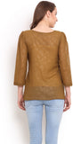 Trend Arrest Casual 3/4 Sleeve Solid Women's Top