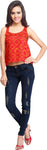 Urban Fashion Bank Casual, Party, Festive, Lounge Wear Sleeveless Printed Women's Top