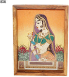 Total Furnishing Jaipuri Handmade Painted Tray Showpiece  -  6 cm