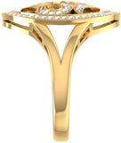 Jewels5 Ganesha Gold Diamond Rhodium 14 K Ring