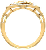 Jewels5 Ganesha Gold Diamond Rhodium 14 K Ring