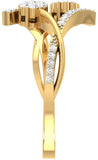 Jewels5 Lavatera Yellow Gold Diamond 18 K Ring