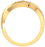 Jewels5 Lavatera Yellow Gold Diamond 18 K Ring