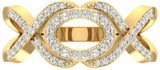 Jewels5 Makale Yellow Gold Diamond 18 K Ring