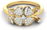 Jewels5 Shawnita Yellow Gold Diamond 18 K Ring