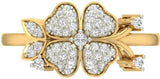 Jewels5 Shawnita Yellow Gold Diamond 18 K Ring