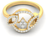 Jewels5 Sunnie Yellow Gold Diamond 18 K Ring