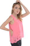 Trend Notes Casual Sleeveless Solid Women's Pink Top