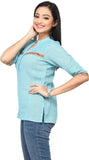 Rene Casual Short Sleeve Solid Women's Top