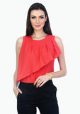 FabAlley Casual Sleeveless Solid Women's Top