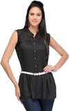 esoft Casual Sleeveless Solid Women's Top