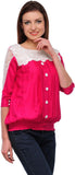 esoft Casual 3/4 Sleeve Solid Women's Top