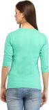 Cation Casual 3/4 Sleeve Solid Women's Top