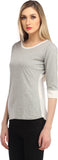 Cation Casual 3/4 Sleeve Solid Women's Top