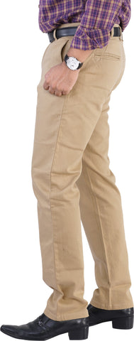 TruSo Slim Fit Men's Beige Trousers