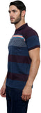 Okane Striped Men's Polo Neck T-Shirt