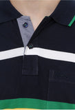 Okane Striped Men's Polo Neck T-Shirt