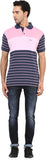 Okane Striped Men's Polo Neck T-Shirt