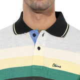 Okane Striped Men's Polo Neck T-Shirt