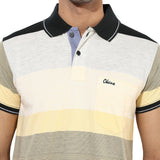 Okane Striped Men's Polo Neck T-Shirt