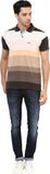 Okane Striped Men's Polo Neck T-Shirt