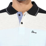 Okane Striped Men's Polo Neck T-Shirt