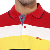 Okane Striped Men's Polo Neck T-Shirt