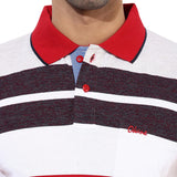 Okane Striped Men's Polo Neck T-Shirt