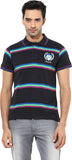 Okane Striped Men's Polo Neck T-Shirt