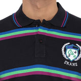 Okane Striped Men's Polo Neck T-Shirt