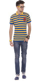 Okane Striped Men's Polo Neck T-Shirt