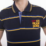 Okane Striped Men's Polo Neck T-Shirt