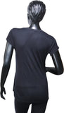 Starsy Printed Women's Round Neck Black T-Shirt