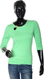Starsy Solid Women's Round Neck Green T-Shirt