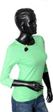 Starsy Solid Women's Round Neck Green T-Shirt