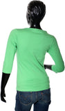 Starsy Solid Women's Round Neck Green T-Shirt