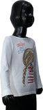 Starsy Printed Girl's Round Neck White T-Shirt