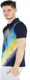 BURDY Graphic Print Men's Polo Neck Dark Blue T-Shirt