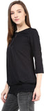 The Vanca Casual 3/4 Sleeve Solid Women's Top