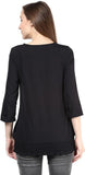 The Vanca Casual 3/4 Sleeve Solid Women's Top