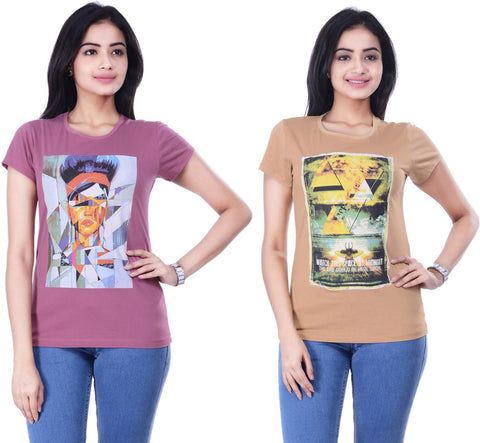 TSG Breeze Printed Women's Round Neck Multicolor T-Shirt